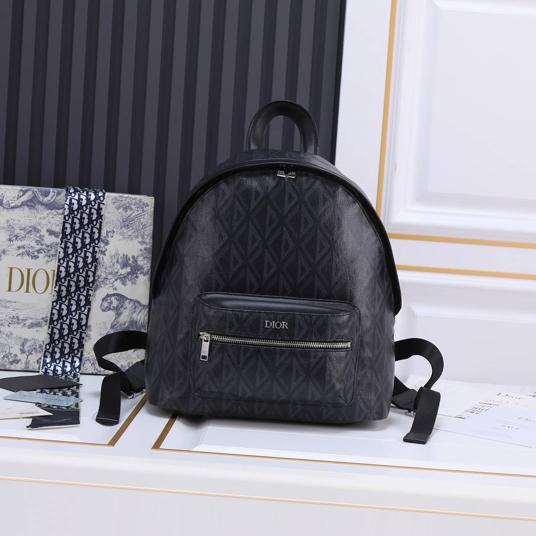 Small Rider Backpack Black canvas 6601 LM022 28cm - ELEGANCE-SECRETE
