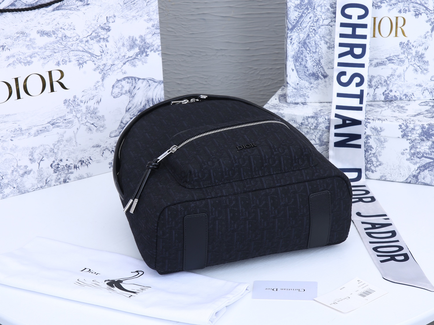 Small Rider Backpack Black print 6601 LM022 28cm - ELEGANCE-SECRETE