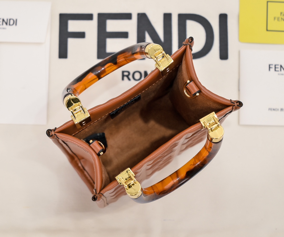 Sunshine Mini Tote Bag Brown 3370 LM041 13cm - ELEGANCE-SECRETE