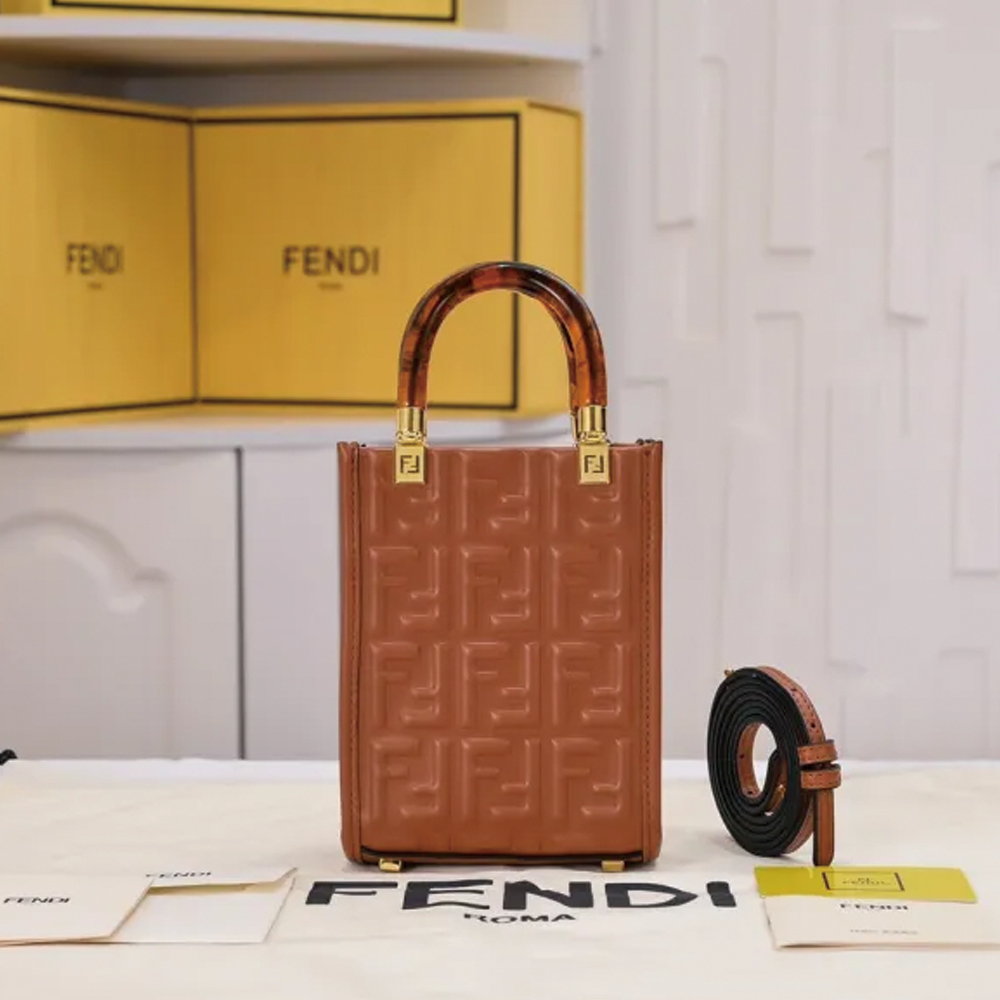 Sunshine Mini Tote Bag Brown 3370 LM041 13cm - ELEGANCE-SECRETE